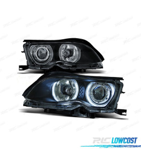 FARI BMW E46 4 PORTE 01-05 ANGEL EYES CCFL FONDO NERO
