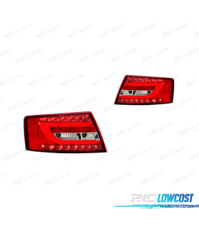 FANALI PER AUDI A6 04-08 COLORE ROSSO BIANCO LED