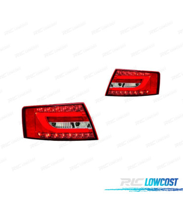 FANALI PER AUDI A6 04-08 COLORE ROSSO BIANCO LED