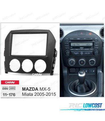 CORNICE NERA PER AUTORADIO 2-DIN PER MAZDA MX-5 MIATA