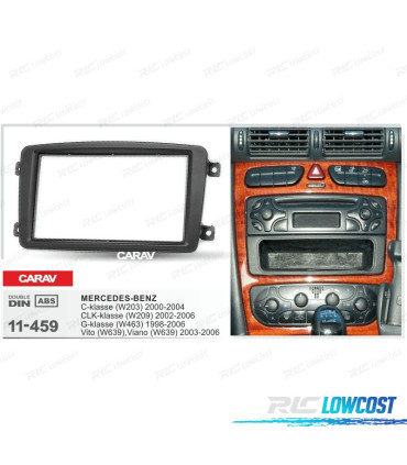 CORNICE NERA RADIO 2-DIN PER MERCEDES CLASSE-C CLASSE-CLK CLASSE-G VIANO VITO