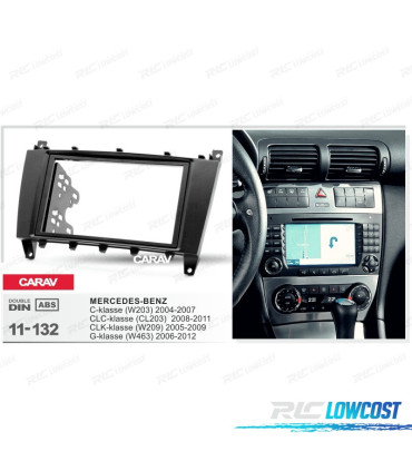 CORNICE NERA RADIO 2-DIN PER MERCEDES CLASSE-C CLASSE-CLC CLASSE-CLK CLASSE-G