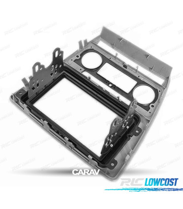 Telaio grigio radio 2-DIN per SKODA OCTAVIA 08-13 con climatizzatore automatico.