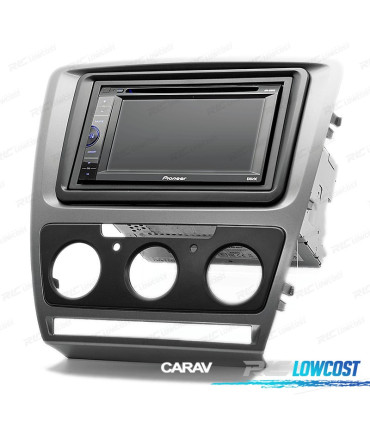 TELAIETTO GRIGIO RADIO 2-DIN PER SKODA OCTAVIA 08-13 CON ARIA CONDIZIONATA MANUALE