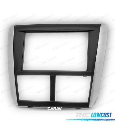 TELAIO NERO GRIGIO RADIO 2-DIN PER SUBARU FORESTER 08-12 IMPREZA 07-12