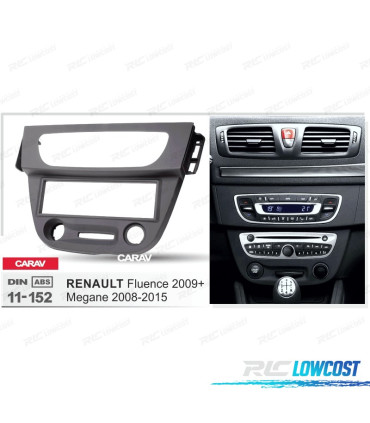 TELAIO GRIGIO SCURO RADIO 1-DIN PER RENAULT MEGANE 08-15 FLUENCE 09
