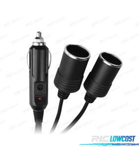 ADATTATORE PRESA ACCENDISIGARI AUTO 12V CON 2 INGRESSI E CAVO DA 28CM
