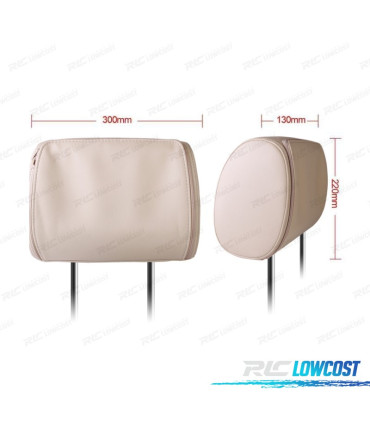 COPPIA DI POGGIATESTA DVD CON SCHERMO DA 9 POLLICI COLORE BEIGE