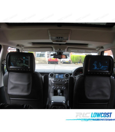 COPPIA DI POGGIATESTA DVD CON SCHERMO 9 POLICI, COLORE NERO