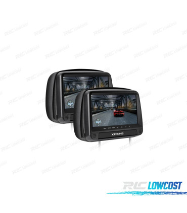 COPPIA DI POGGIATESTA DVD CON SCHERMO TATTILE HD DA 9" A COLORI NERO E HDMI