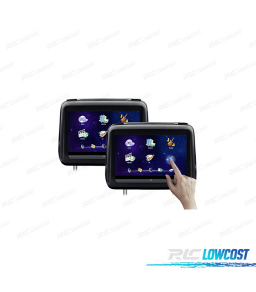 COPPIA DI POGGIATESTA CON DVD E HDMI LCD 10,1 1080P TOUCHSCREEN