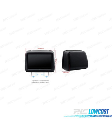 COPPIA DI POGGIATESTA CON DVD E HDMI LCD 10,1 1080P TOUCHSCREEN