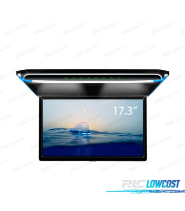 SCHERMO PER TETTO ULTRA SOTTILE DA 17,3" CON HDMI, LUCE LED 1080P, USB E SD.