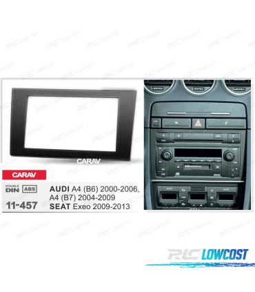 CORNICE NERA PER AUTORADIO 2-DIN PER AUDI A4 E SEAT EXEO