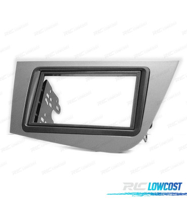 Telaio radio 2-DIN grigio per SEAT LEON 05-12.