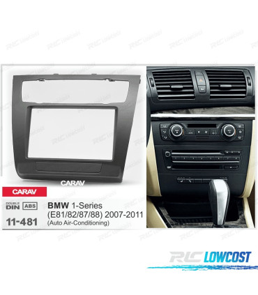 CORNICE NERA PER AUTORADIO 2-DIN PER BMW SERIE 1 E81 E82 E87 E88