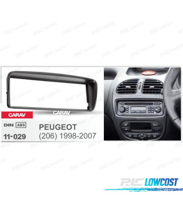 CORNICE NERA AUTORADIO 1-DIN PER PEUGEOT 206 98-07