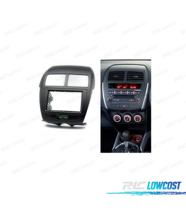 TELAIO NERO CON PCB RADIO 2-DIN PER CITROEN C4 MITSUBISHI ASX RVR OUTLANDER SPORT PEUGEOT 4008