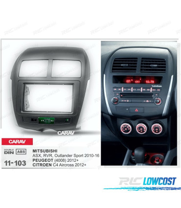 TELAIO NERO CON PCB RADIO 2-DIN PER CITROEN C4 MITSUBISHI ASX RVR OUTLANDER SPORT PEUGEOT 4008