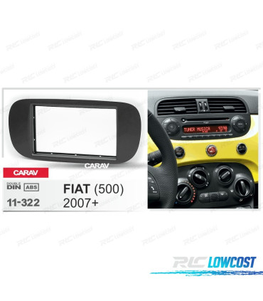 CORNICE NERA RADIO 2-DIN PER FIAT 500