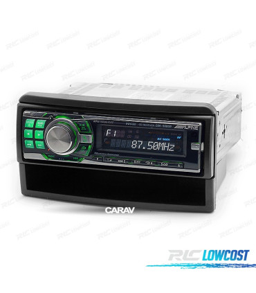 TELAIO NERO RADIO 1-DIN PER FORD FIESTA FOCUS GALAXY MONDEO COUGAR PUMA ESCAPE EXPLORER TRANSIT JAGUAR CON SPORTELLO