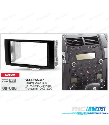 CORNICE NERA RADIO 2-DIN PER VOLKSWAGEN VW TOUAREG 02-10 T5 MULTIVAN, ELLE, TRANSPORTER 03-09