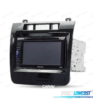 CORNICE NERA LUCIDA RADIO 2-DIN PER VOLKSWAGEN VW TOUAREG 10-14
