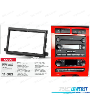 MARCO PRETA RADIO 2-DIN PER FORD EDGE EXPEDITION EXPLORER F-150 F-250 F-350 FOCUS FUSION MUSTANG TRANSIT CONNECT