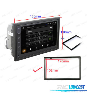 RADIO 9" GPS ANDROID 13 2DIN TOUCH BLUETOOTH USB SD