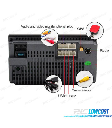 RADIO 9" GPS ANDROID 13 2DIN TOUCH BLUETOOTH USB SD