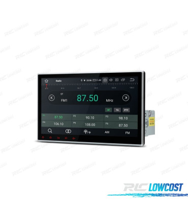 RADIO GPS ANDROID 9 10" 1DIN LCD TATTILE CARPLAY USB DUAL ZONE