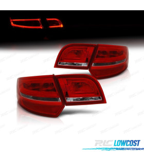 FANALI PER AUDI A3 8PA SPORTBACK 04-08 BARRE LUMINOSE A LED ROSSO CROMATO