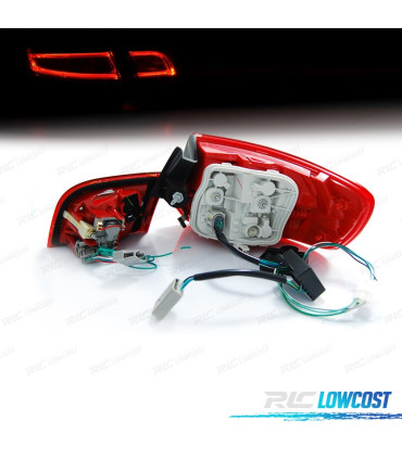 FANALI PER AUDI A3 8PA SPORTBACK 04-08 BARRE LUMINOSE A LED ROSSO CROMATO