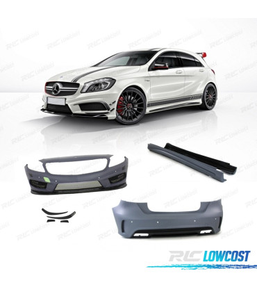KIT CARROZZERIA MERCEDES CLASSE A W176 LOOK AMG A45 CON PDC E LAVAFARI