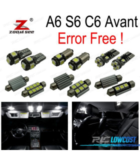 KIT 20 LAMPADE LED INTERNE PER AUDI A6 S6 RS6 C6 AVANT 2005-2011