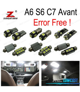 KIT 19 LAMPADE LED INTERNE PER AUDI A6 S6 RS6 C7 AVANT WAGON 2012