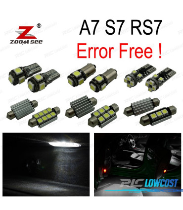 KIT 16 LAMPADE LED INTERNE PER AUDI A7 S7 RS7 C7 QUATTRO 2011-2017