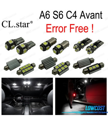 KIT 19 LAMPADE LED INTERNE PER AUDI A6 S6 C4 AVANT WAGON 1994-1997