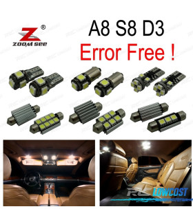 KIT 25 LAMPADE LED INTERNE PER AUDI A8 S8 D3 2003-2009