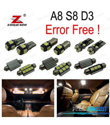 KIT 25 LAMPADE LED INTERNE PER AUDI A8 S8 D3 2003-2009