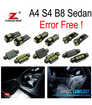 KIT 19 LAMPADE LED INTERNE PER AUDI A4 B8 8K2 S4 SEDAN 09-15
