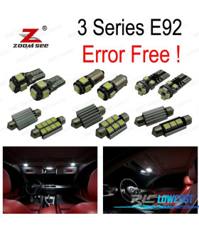 KIT 21 LAMPADE LED INTERNE PER BMW SERIE 3 E92 COUPE M GTS 316I 318I 320D 320D XDRIVE 320I 320XD 323I 2006-2013