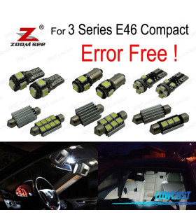 KIT 18 LAMPADE LED INTERNE BMW SERIE 3 E46 COMPACT 316TI 318TD 318TI 320TD 325TI 01-05