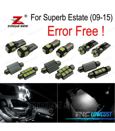 KIT 22 LAMPADE LED INTERNE PER SKODA OCTAVIA MK 2 MKII 3T5 2009-2015.