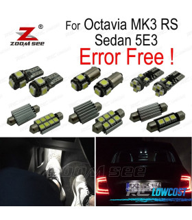 KIT 16 LAMPADE LED INTERNE PER SKODA OCTAVIA 3 MK3 SALOON MKIII 5E3 SEDAN RS 2013