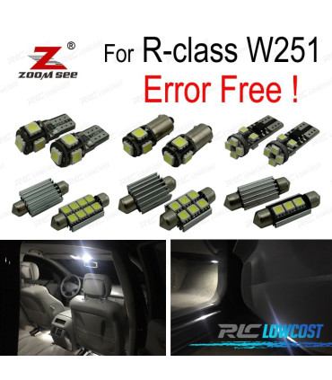 KIT 22 LAMPADE LED INTERNE PER MERCEDES CLASSE R W251 R320 R350 R500 2006-2014