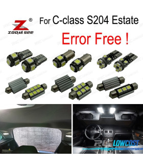 KIT 19 LAMPADE LED INTERNE MERCEDES CLASSE C S204 PER AUTO C180 C220 C230 C250 C280 C300 C320 C350 C63 AMG.