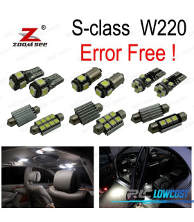 KIT 22 LAMPADE LED INTERNE PER MERCEDES CLASSE S W220 S320 S350 S400 S420 S430 1999-2005