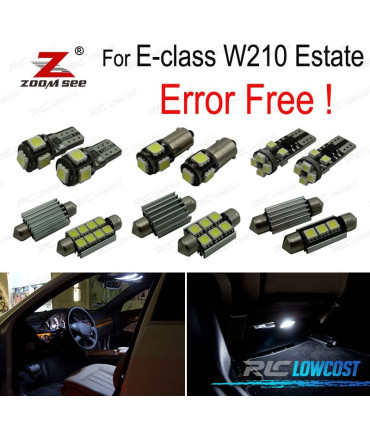 KIT 19 LAMPADE LED INTERNE PER MERCEDES CLASSE E W210 E420 E320 1995-2001