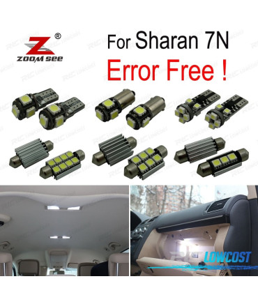 KIT 21 LAMPADE LED INTERNE PER VOLKSWAGEN VW SHARAN 7N 2011-2018